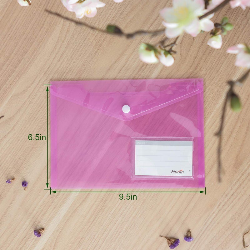CertBuy 48 Pack A5 Poly Envelope Folder with Snap Button, CertBuy Clear Plastic Envelopes Plastic Document Envelope for School,Home, Work, and Office Organization, 6 Assorted Colors - Image 3